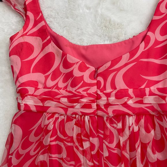 Milly of New York Women's Size 4 Pink Whimsical Sun Dress Sleeveless 100% Silk - Picture 9 of 11